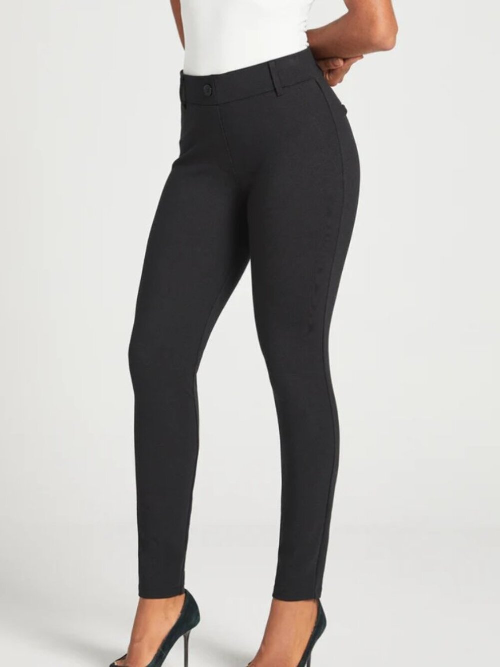 New Betabrand Black Skinny Leg Classic DPYP Dress Pant Yoga Pants XSmall